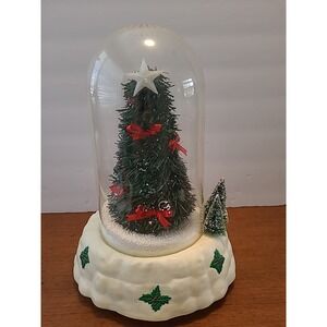 Vintage Musical Christmas Tree Dome Falling Snow Christmas Music SnowGlobe Works